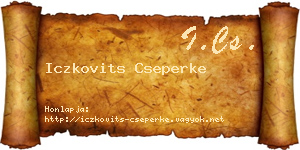 Iczkovits Cseperke névjegykártya